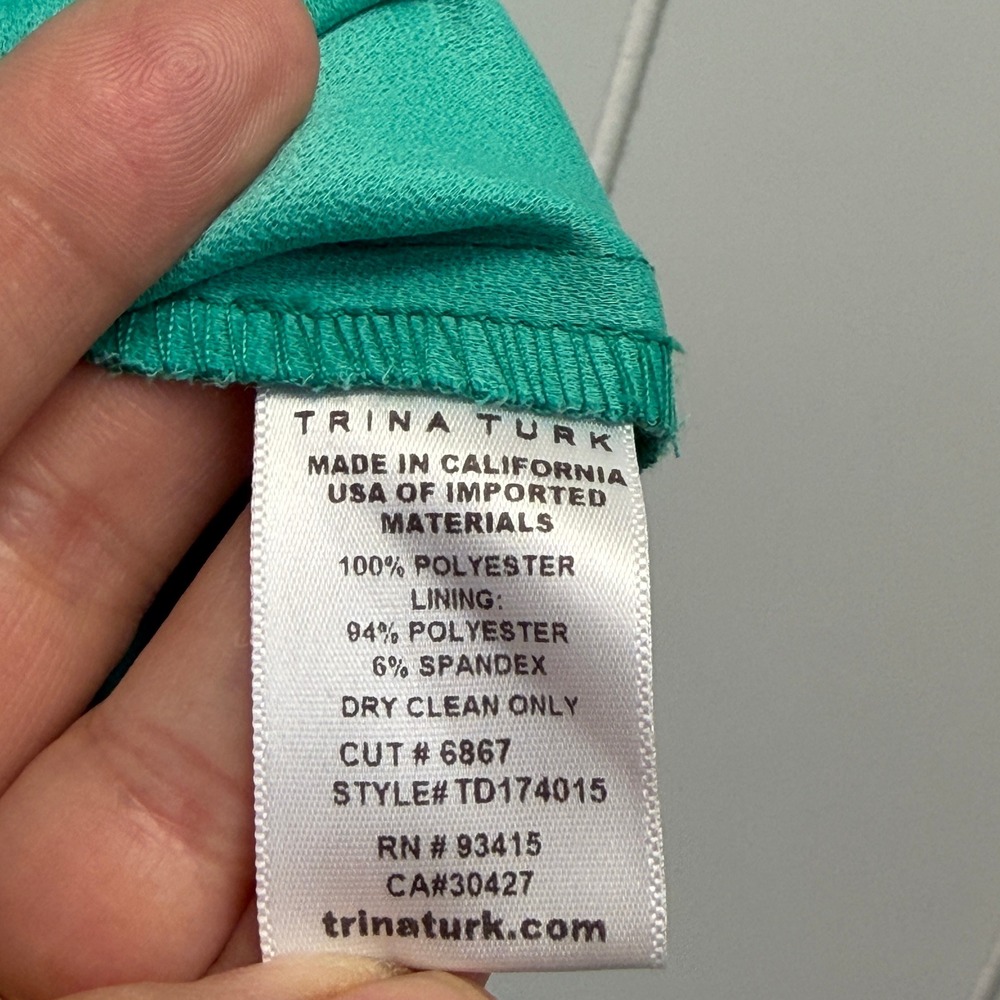 Trina Turk Lunaria Cocktail One Shoulder Tiered Mini Dress Women Size 8 Wedding - Picture 10 of 10